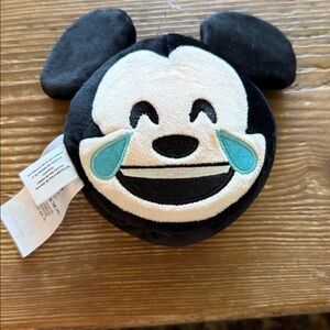 Disney Parks emoji stuffed plush mickey mouse face reversible happy sad NWOT